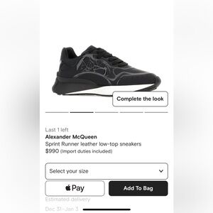 Alexander mcqueen runner sneakers used and good condition. Size is 41